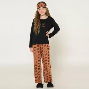 Pijama Urso<BR>- Preto & Marrom