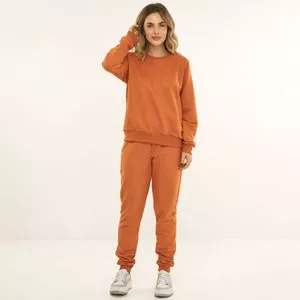 Conjunto De Blusão & Calça Jogger<br /> - Laranja<br /> - Anna Kock Sleepwear