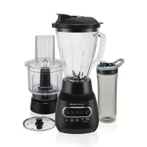 Liquidificador Multiblend<BR>- Incolor & Preto<BR>- 41,9x16,5x17,7cm<BR>- 1,5L<BR>- 220V<BR>- 800W<BR>- A caixa da embalagem apresenta avarias que não comprometem a qualidade do produto.<BR>- Hamilton Beach