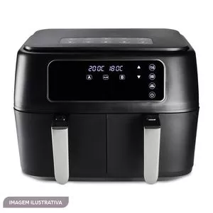 Dual Air Fryer<BR>- Preta<BR>- 127V<BR>- A caixa da embalagem apresenta avarias que não comprometem a qualidade do produto.<BR>- Hamilton Beach