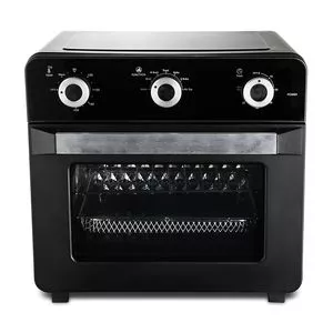 Forno Air Fryer<BR>- Inox & Preto<BR>- 42x43x32,5cm<BR>- 20L<BR>- 220V<BR>- 220W<BR>- A caixa da embalagem apresenta avarias que não comprometem a qualidade do produto.<BR>- Hamilton Beach