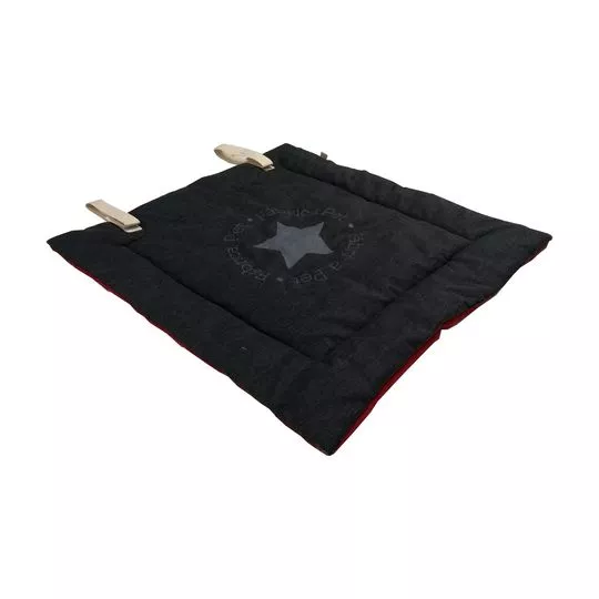 Colchonete Estrela- Preto & Vermelho- 2x64x71cm- Fabrica Pet