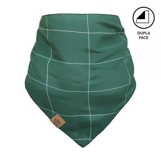 Bandana Exclusive Geométrica- Verde Escuro & Azul Marinho- Tamanho: G- Fabrica Pet