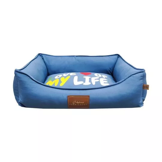 Caminha Love Of My Life- Azul & Branca- 21x71x56cm- Tamanho: G- Fabrica Pet