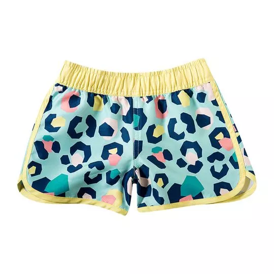 Short Animal Print- Amarelo & Verde Água