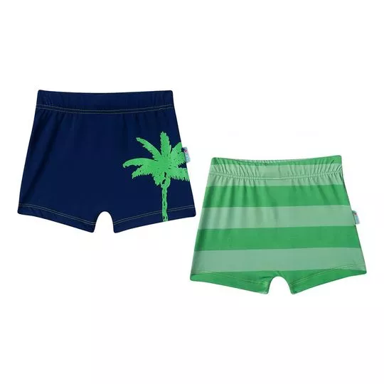 Kit De Sungões- Azul Marinho & Verde- 2Pçs