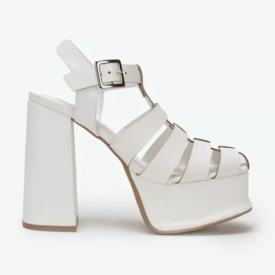 Slingback Meia Pata Com Recortes- Off White- My Favorite Things