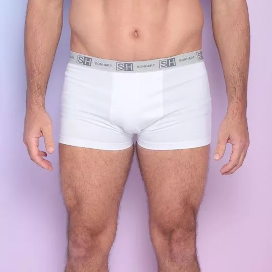 Cueca Boxer Sonhart- Branca & Cinza