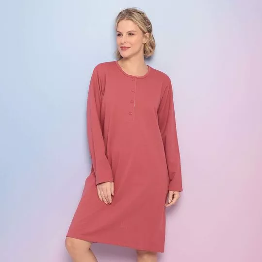 Camisola Manga Longa Com Abertura- Vermelho Escuro