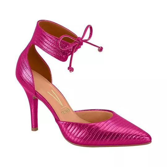 Scarpin Texturizado- Pink- Salto: 9,5cm- Vizzano