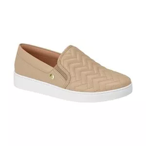 Slip On Com Pespontos<BR>- Bege Claro<BR>- Vizzano