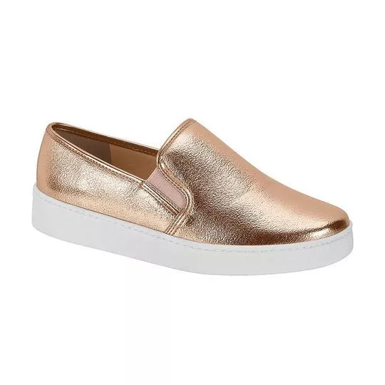 Slip On Com Recortes- Rosê Gold- Vizzano