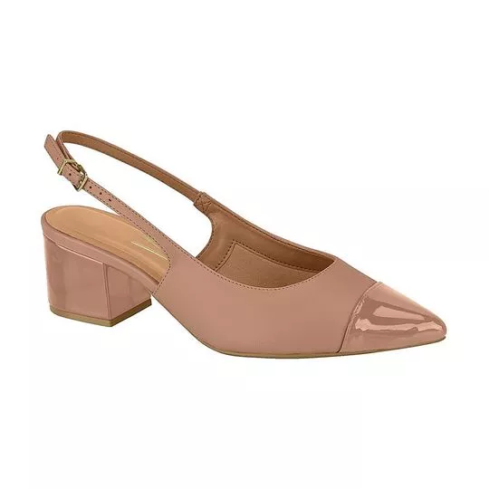 Slingback Com Recorte- Rosa Claro- Salto: 5cm- Vizzano