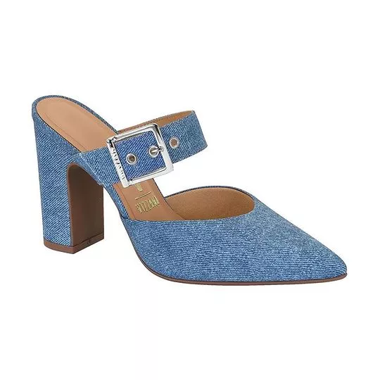 Mule Com Fivela- Azul Claro- Vizzano