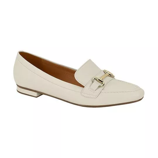 Loafer Com Aviamento- Bege Claro- Vizzano