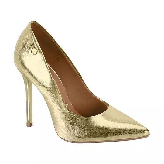 Scarpin Metalizado- Dourado- Salto: 10cm- Vizzano