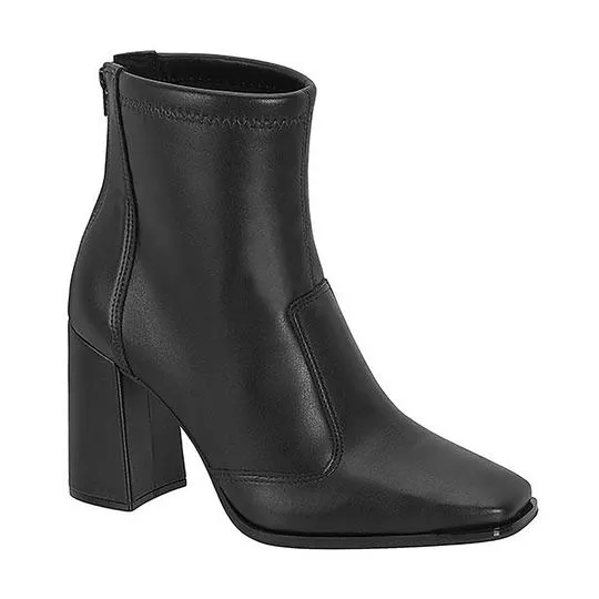 Bota Com Recortes- Preta- Salto: 9cm- Vizzano