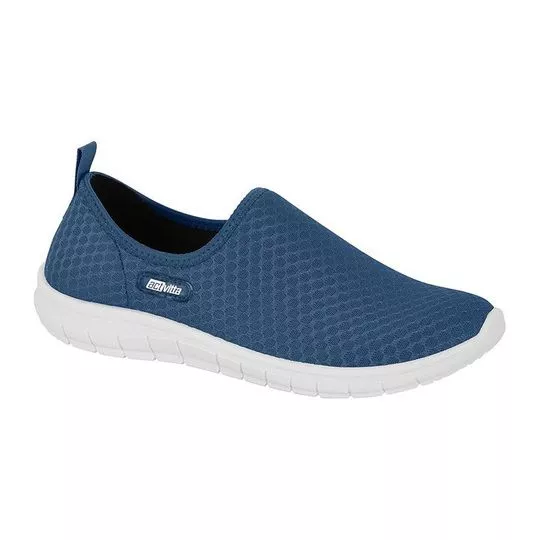 Slip On Texturizado- Azul Escuro & Branco- Actvitta