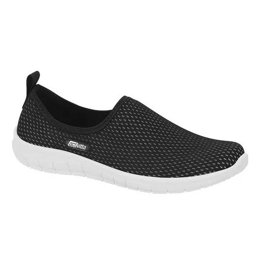 Slip On Texturizado- Preto & Branco- Actvitta