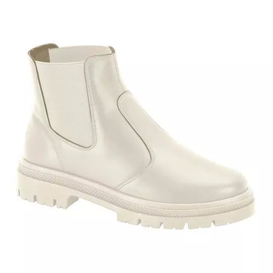 Bota Chelsea Com Recortes- Off White- Moleca