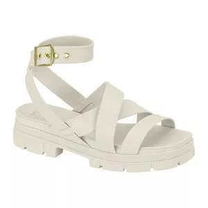 Sandália Meia Pata Lisa<BR>- Off White<BR>- Moleca