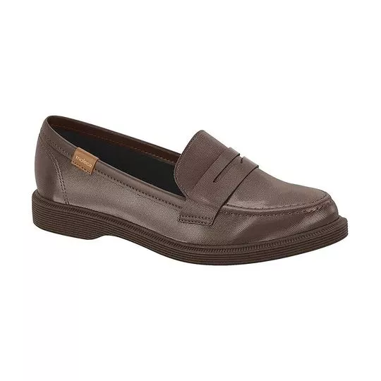 Loafer Com Aviamento- Marrom Escuro- Moleca