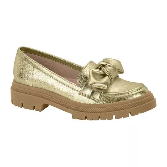 Loafer Metalizado- Dourado- Moleca