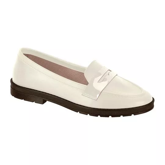 Loafer Com Tira- Off White- Moleca