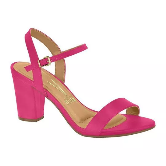 Sandália Com Tiras- Pink- Salto: 7,5cm- Vizzano