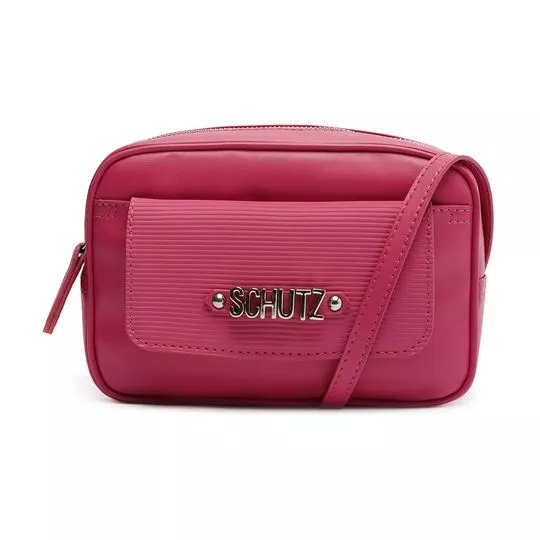 Bolsa Transversal Com Logo- Pink & Prateada