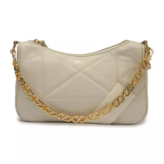 Bolsa De Ombro Em Couro- Off White