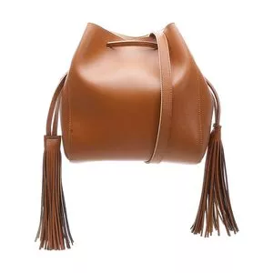 Bolsa Saco Com Franjas<BR>-  Marrom<BR>- Anacapri