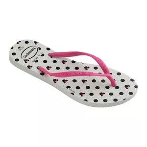 Chinelo Havaianas Slim Disney®<BR>- Rosa & Branco