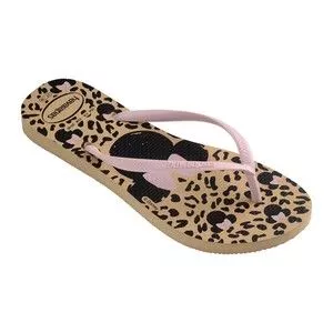 Chinelo Havaianas Slim Disney®<BR>- Rosa Claro & Bege