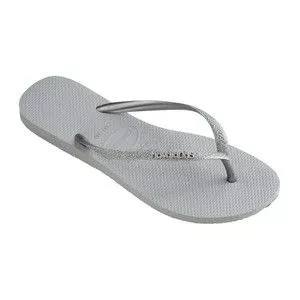 Chinelo Havaianas Slim Glitter<BR>- Cinza