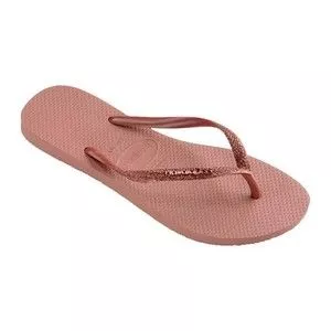 Chinelo Havaianas Slim Glitter<BR>- Rosa