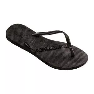 Chinelo Havaianas Slim Glitter II<BR>- Preto