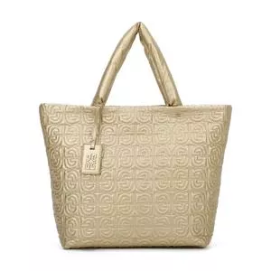 Bolsa Shopper Em Matelassê<BR>- Dourada