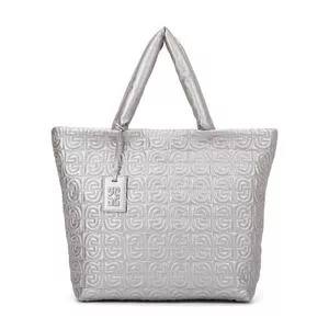 Bolsa Shopper Em Matelassê<BR>- Prateada