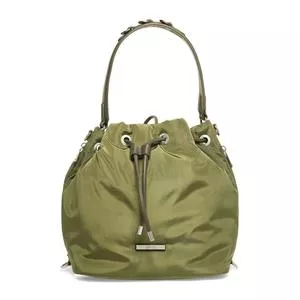 Bolsa Saco Com Recortes<BR>- Verde Militar<BR>- Santa Lolla