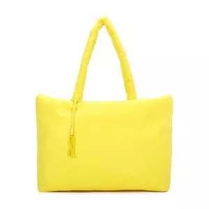 Bolsa Shopper Com Recortes<BR>- Amarela