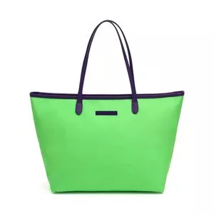 Bolsa Shopper Texturizada<BR>- Verde Claro & Azul Marinho<BR>- 30x35x16cm