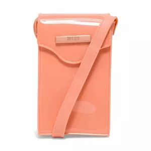 Bolsa Mini Envernizada<BR>- Coral<BR>- 16,5x10x3,5cm