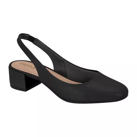 Slingback Liso- Preto