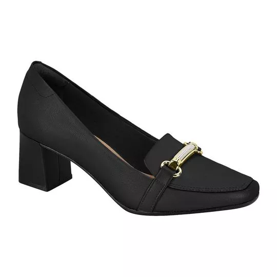 Loafer Com Recorte & Aviamento- Preto