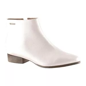 Bota Metalizada<BR>- Off White<BR>- Salto: 3cm