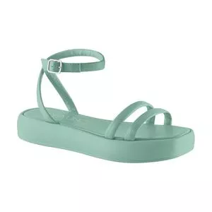 Sandália Plataforma Lisa<BR>- Verde Água<BR>- Salto: 3,4cm