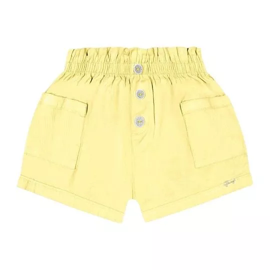 Short Com Elástico- Amarelo- Glinny