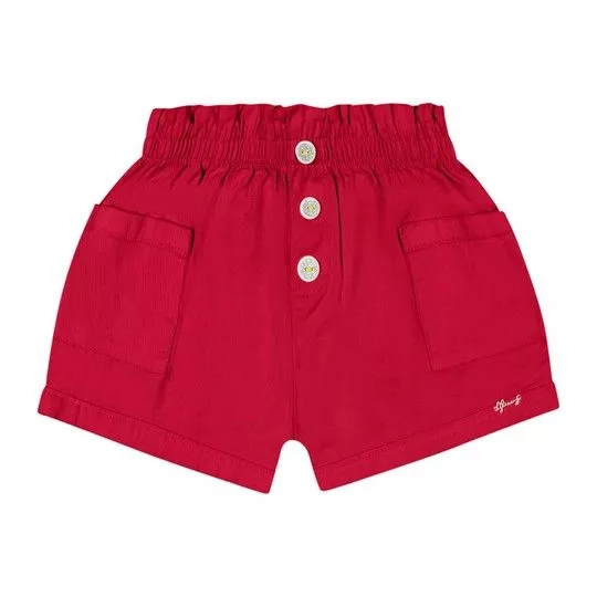 Short Com Elástico- Vermelho- Glinny