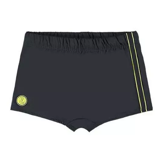 Sunga Boxer Com Tiras- Preta & Verde Neon- Boca Grande